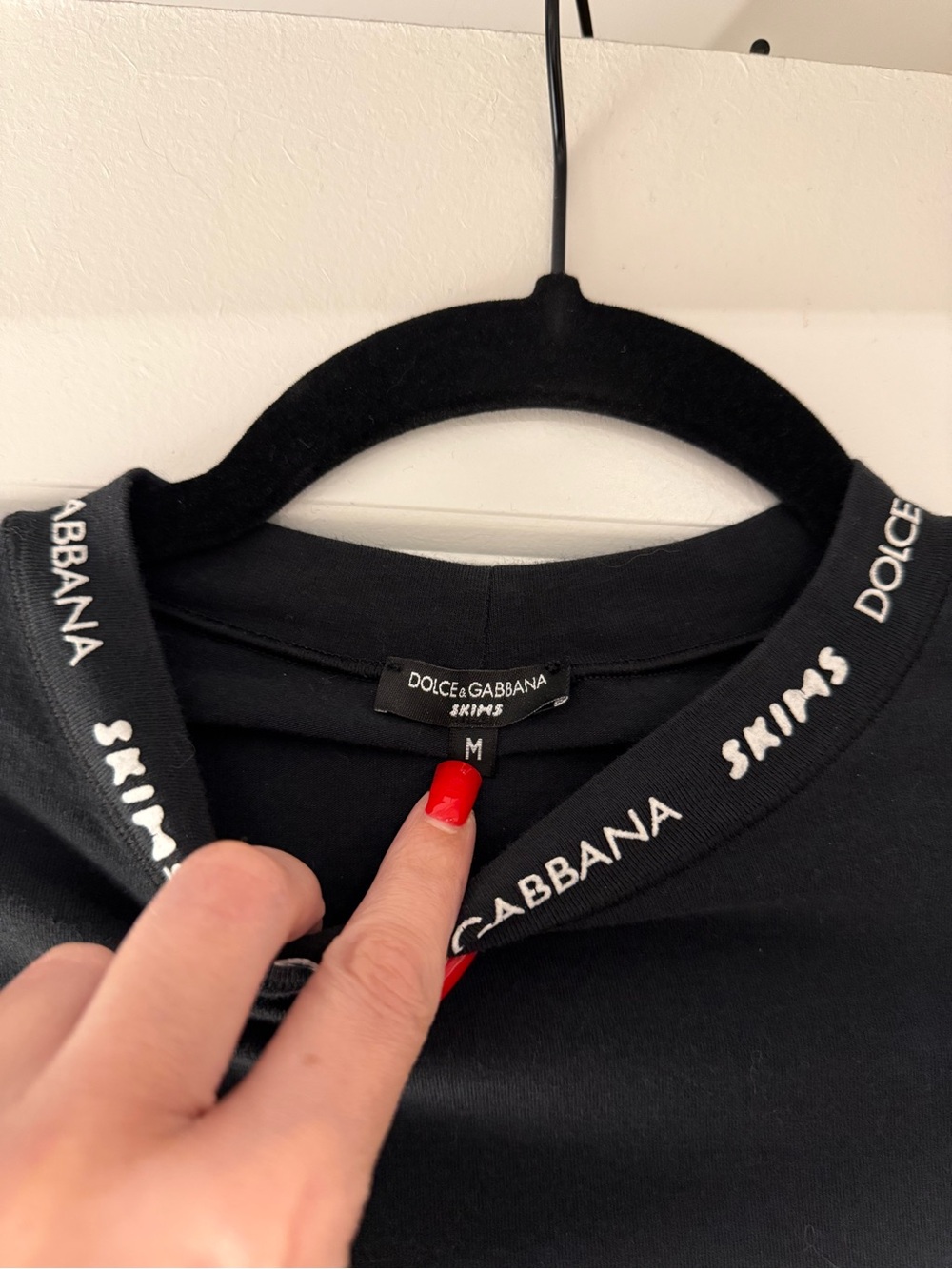 Dolce&Gabbana x SKIMS Black Long-Sleeve Logo Mock Neck Top - Picture 3 of 3